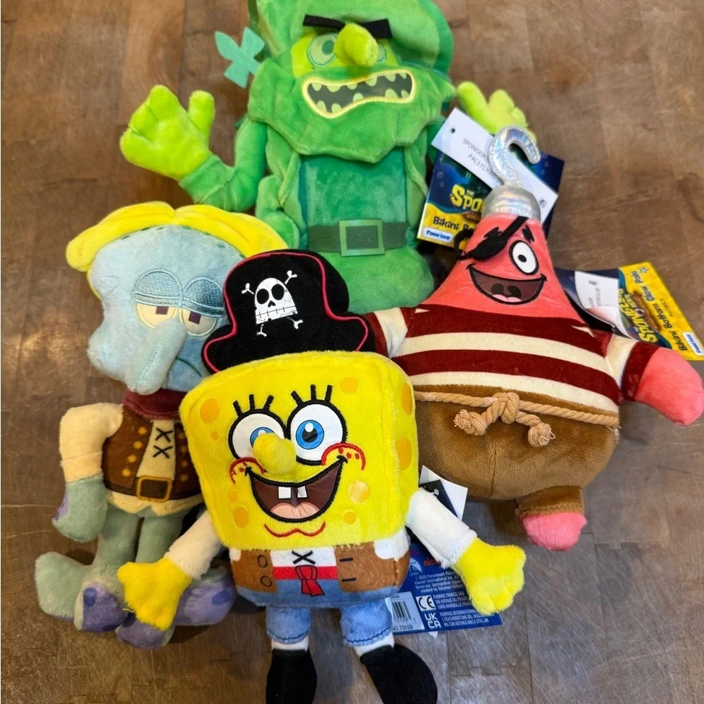 Nickelodeon SpongeBob Pirate Plush Collection Bottom Glow Pals Squidward Patrick